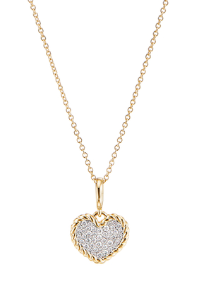 Pave Diamond Heart Plate Necklace